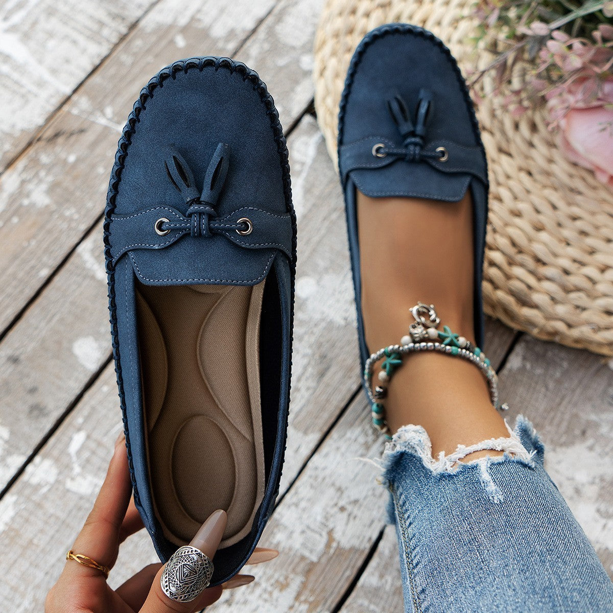 Women's Round Toe Non-Slip Soft Comfortable Flat Loafers