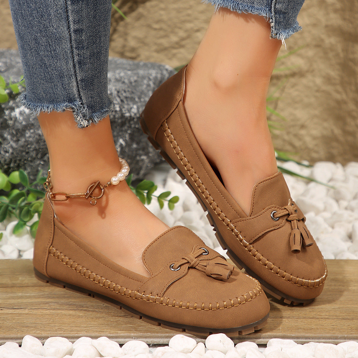 Women's Round Toe Non-Slip Soft Comfortable Flat Loafers