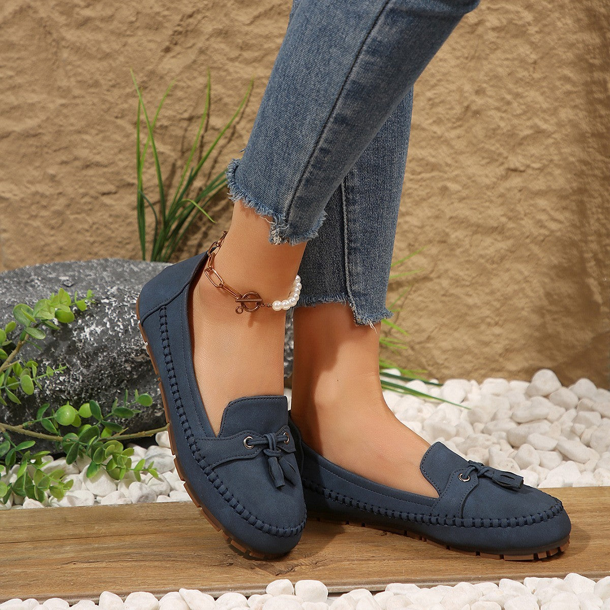Women's Round Toe Non-Slip Soft Comfortable Flat Loafers